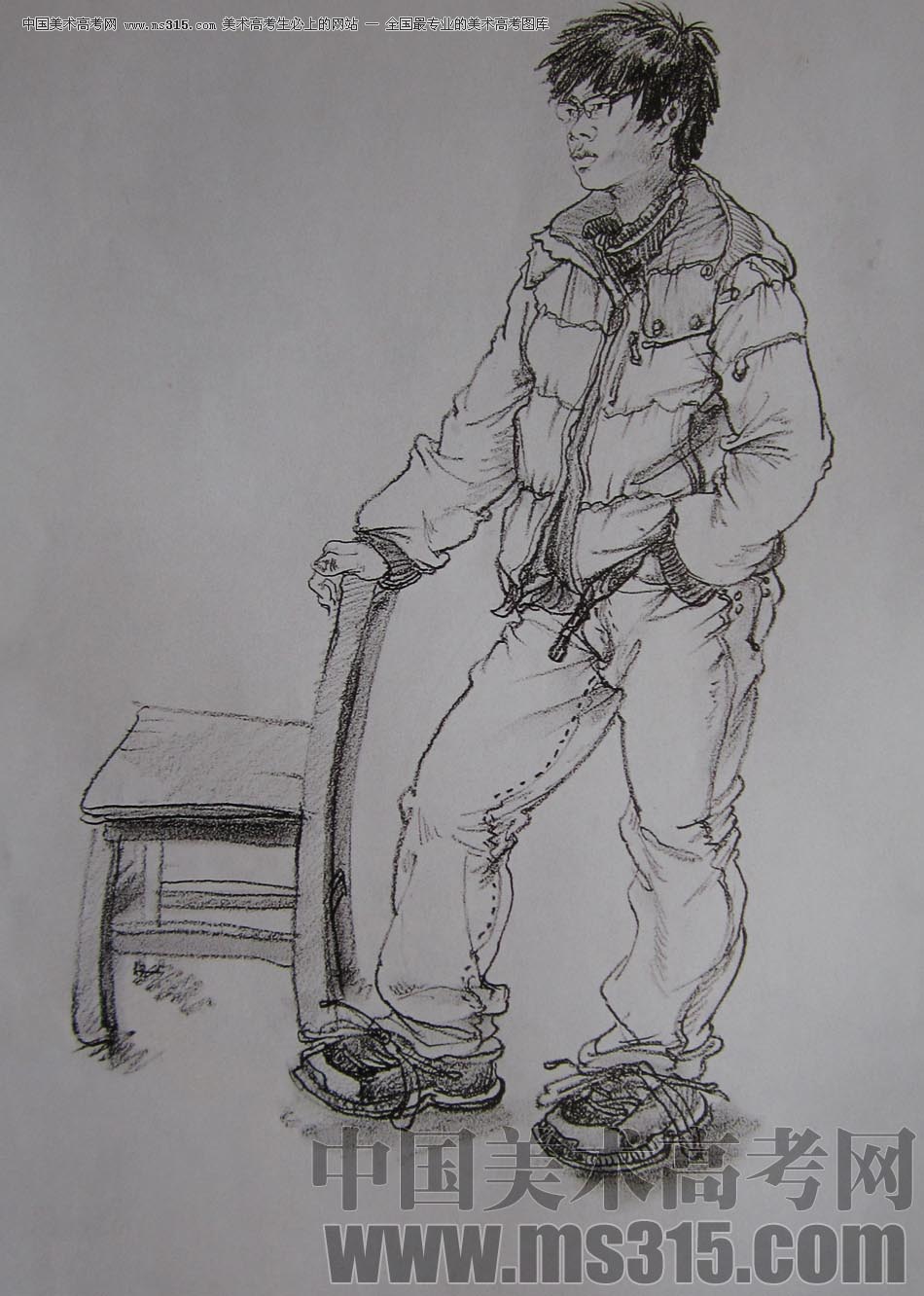 2010-2011年天津美术学院速写优秀试卷63（绘画、雕塑）
