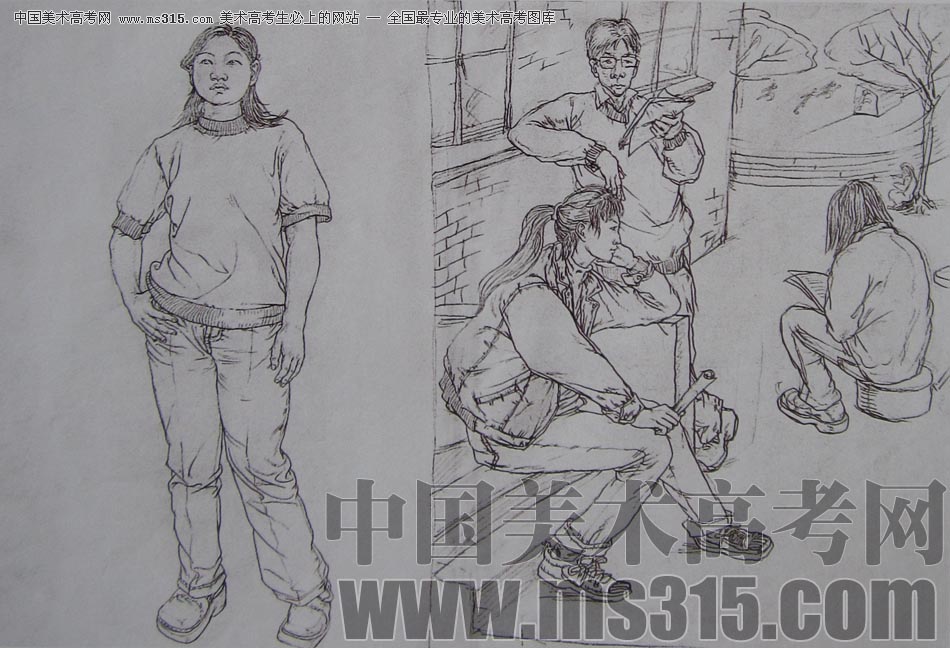 2010-2011年天津美术学院速写优秀试卷66（绘画、雕塑）