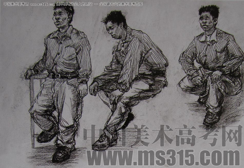 2010-2011年天津美术学院速写优秀试卷65（绘画、雕塑）