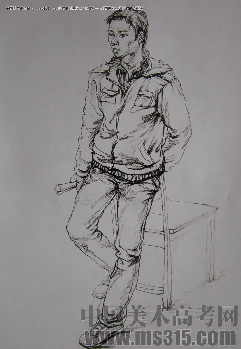 2010-2011年天津美术学院速写优秀试卷69（绘画、雕塑）