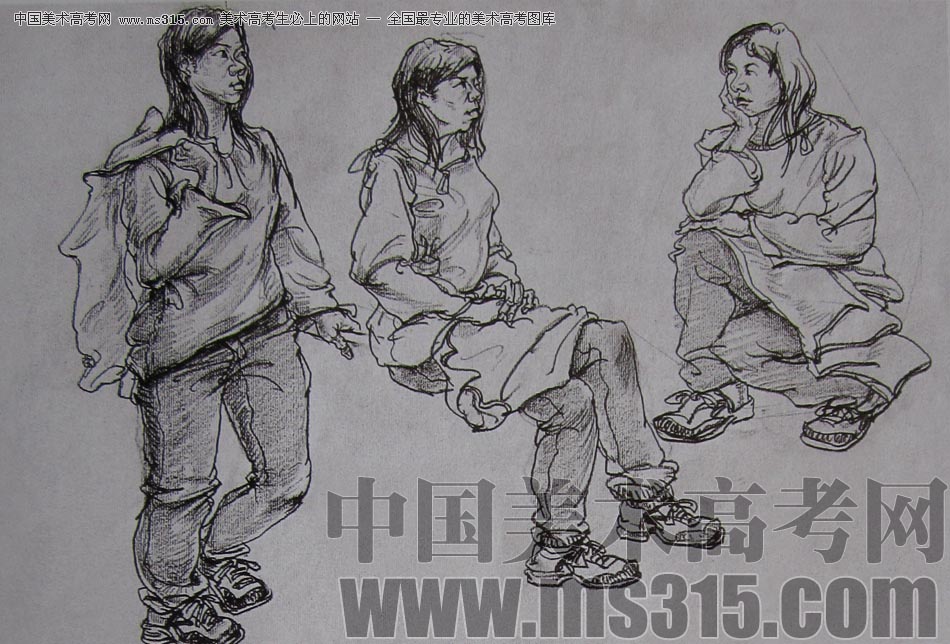 2010-2011年天津美术学院速写优秀试卷70（绘画、雕塑）