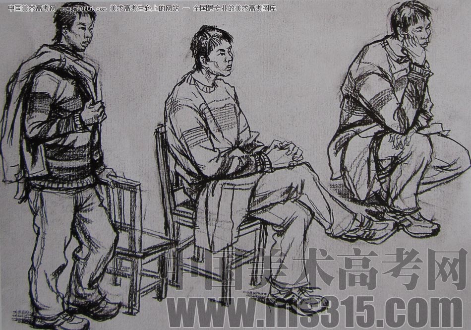 2010-2011年天津美术学院速写优秀试卷71（绘画、雕塑）