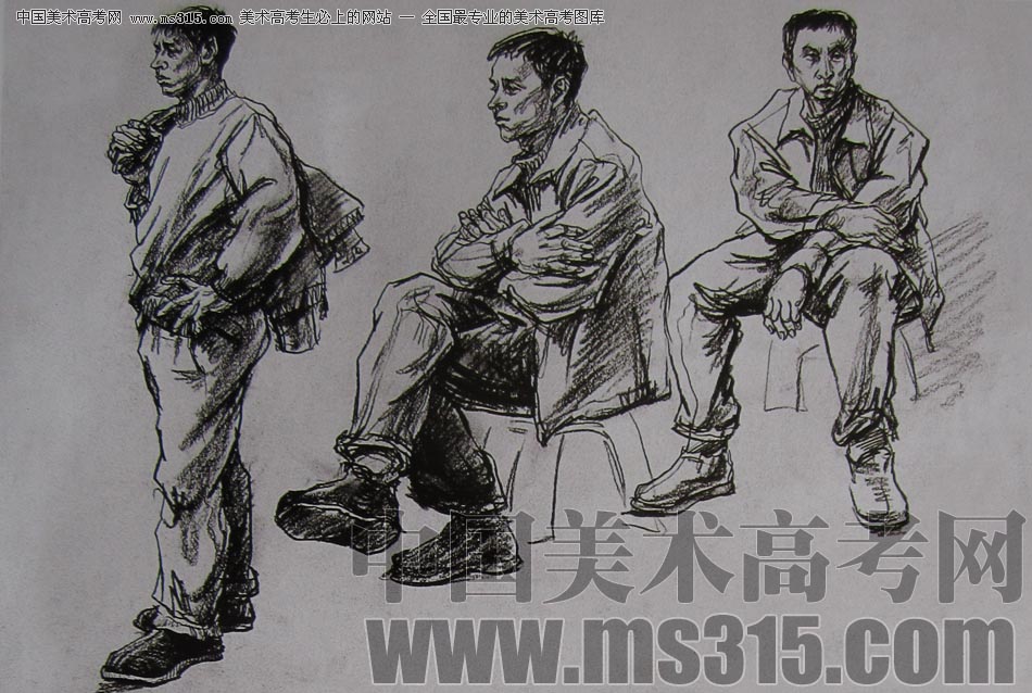 2010-2011年天津美术学院速写优秀试卷74（绘画、雕塑）