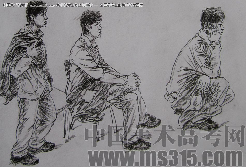 2010-2011年天津美术学院速写优秀试卷49（绘画、雕塑）