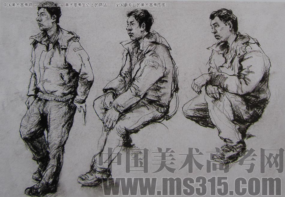 2010-2011年天津美术学院速写优秀试卷75（绘画、雕塑）