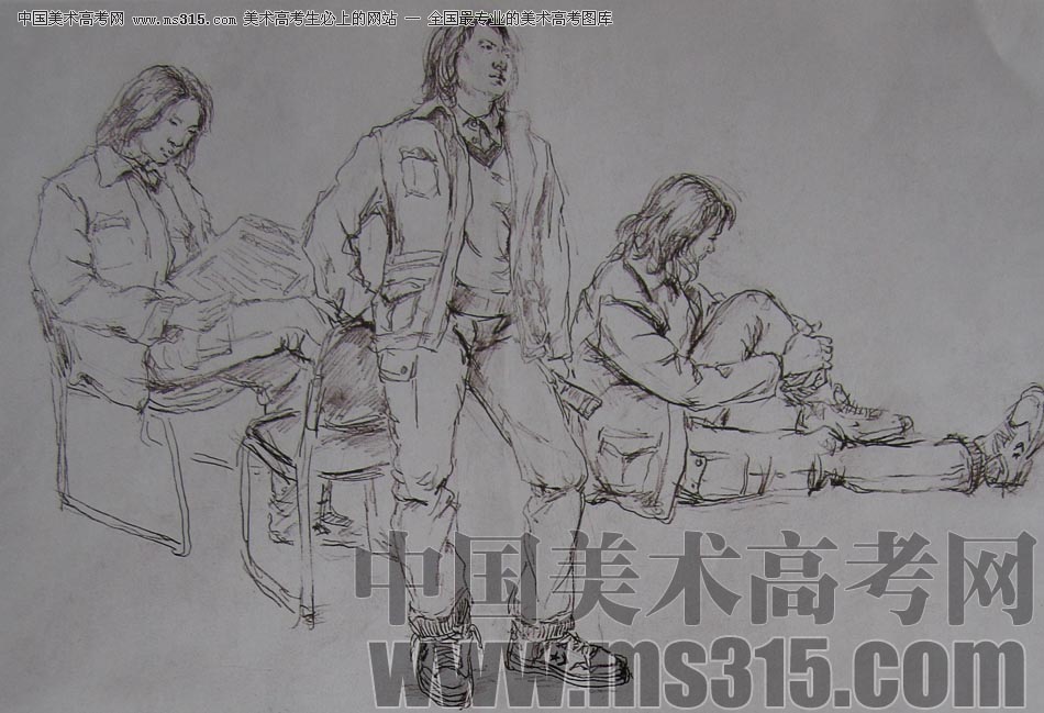 2010-2011年天津美术学院速写优秀试卷77（艺术设计、工业设计、动画）