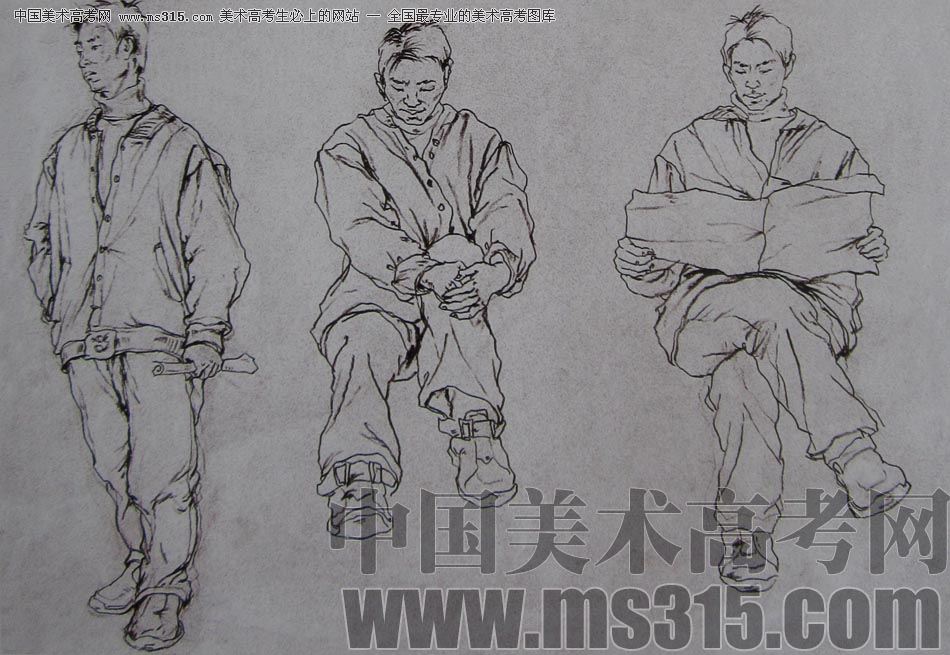 2010-2011年天津美术学院速写优秀试卷78（艺术设计、工业设计、动画）