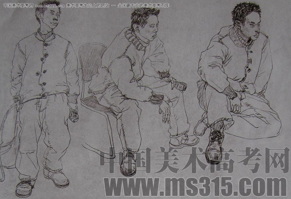 2010-2011年天津美术学院速写优秀试卷79（艺术设计、工业设计、动画）