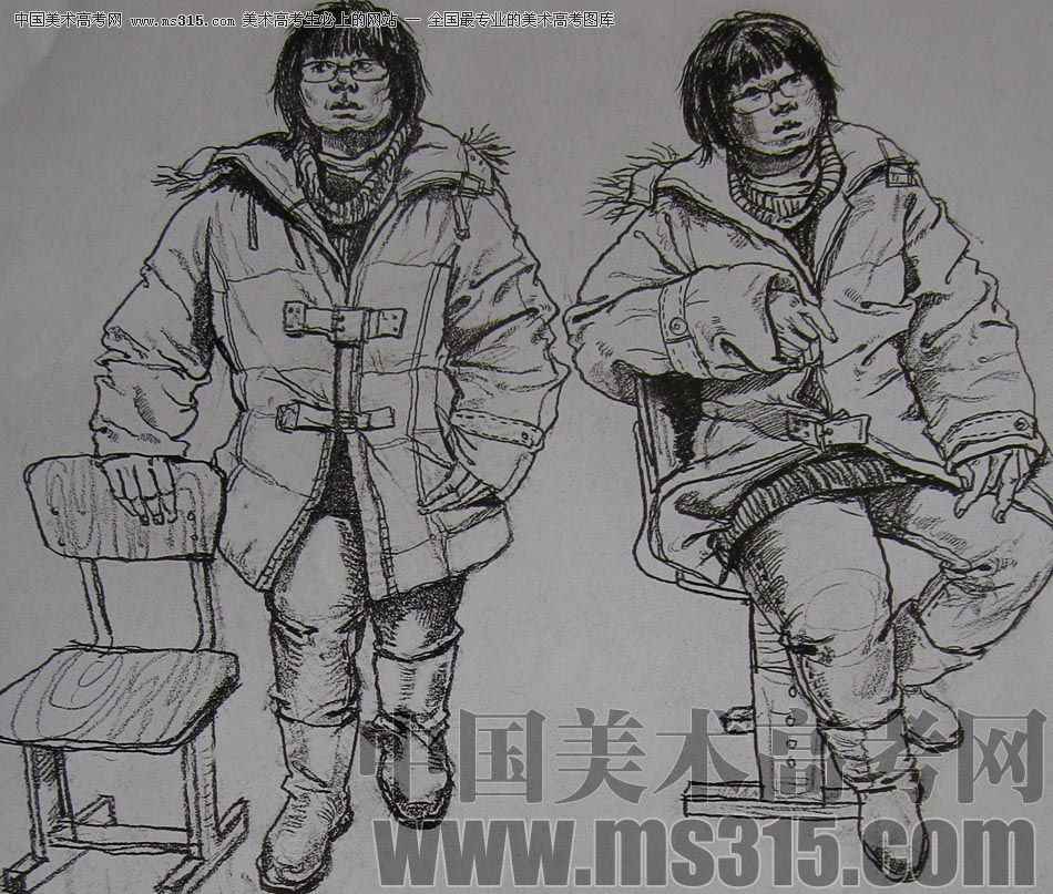 2010-2011年天津美术学院速写优秀试卷84（艺术设计、工业设计、动画）