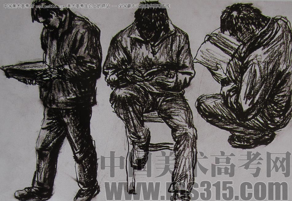 2010-2011年天津美术学院速写优秀试卷50（绘画、雕塑）