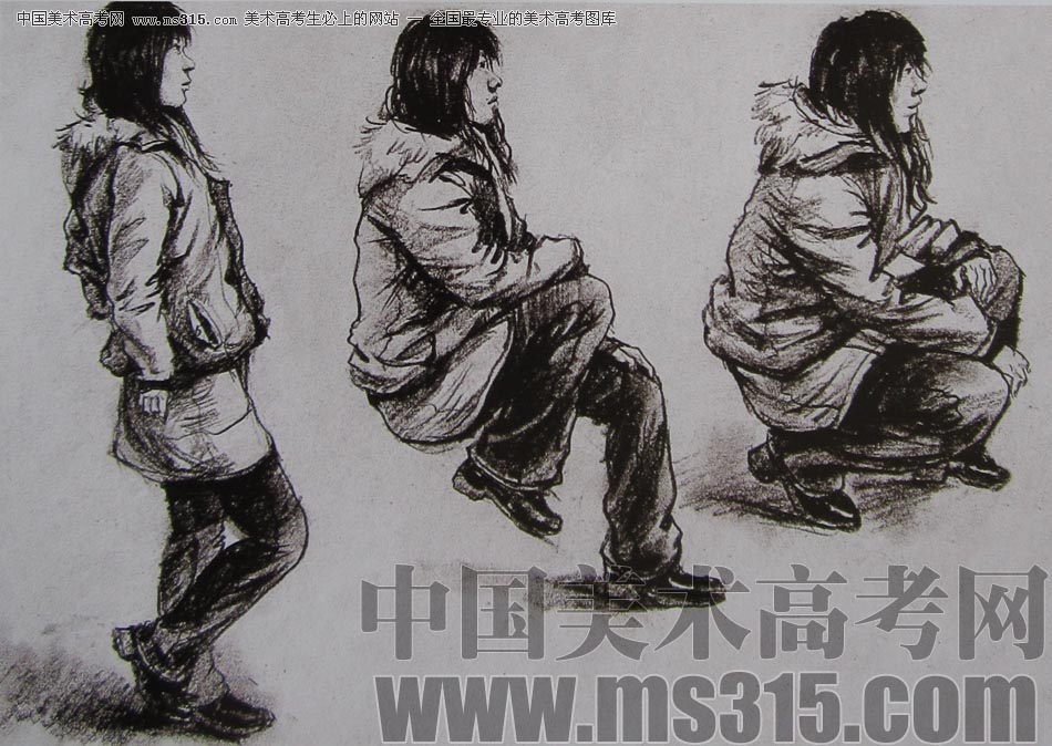2010-2011年天津美术学院速写优秀试卷51（绘画、雕塑）