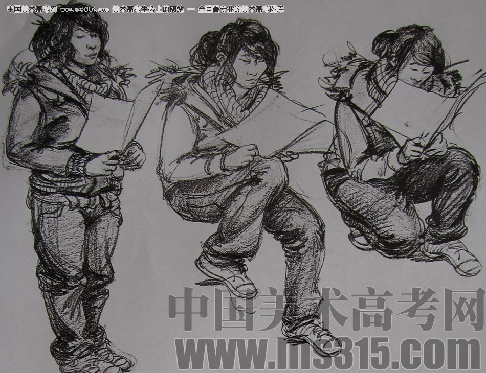 2010-2011年天津美术学院速写优秀试卷89（艺术设计、工业设计、动画）