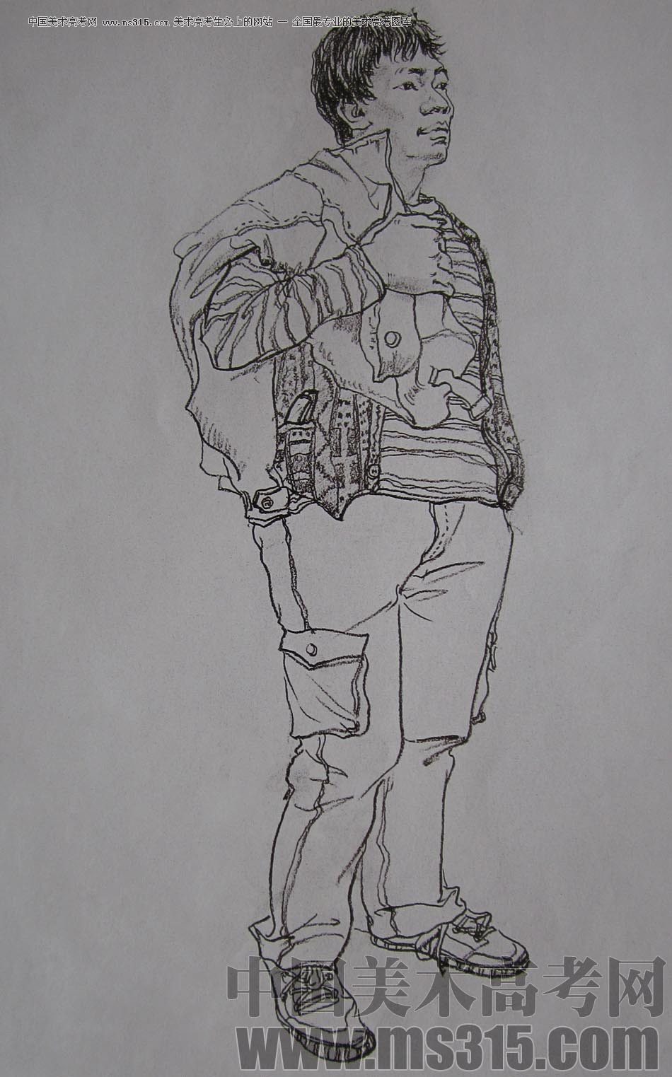 2010-2011年天津美术学院速写优秀试卷96（艺术设计、工业设计、动画）
