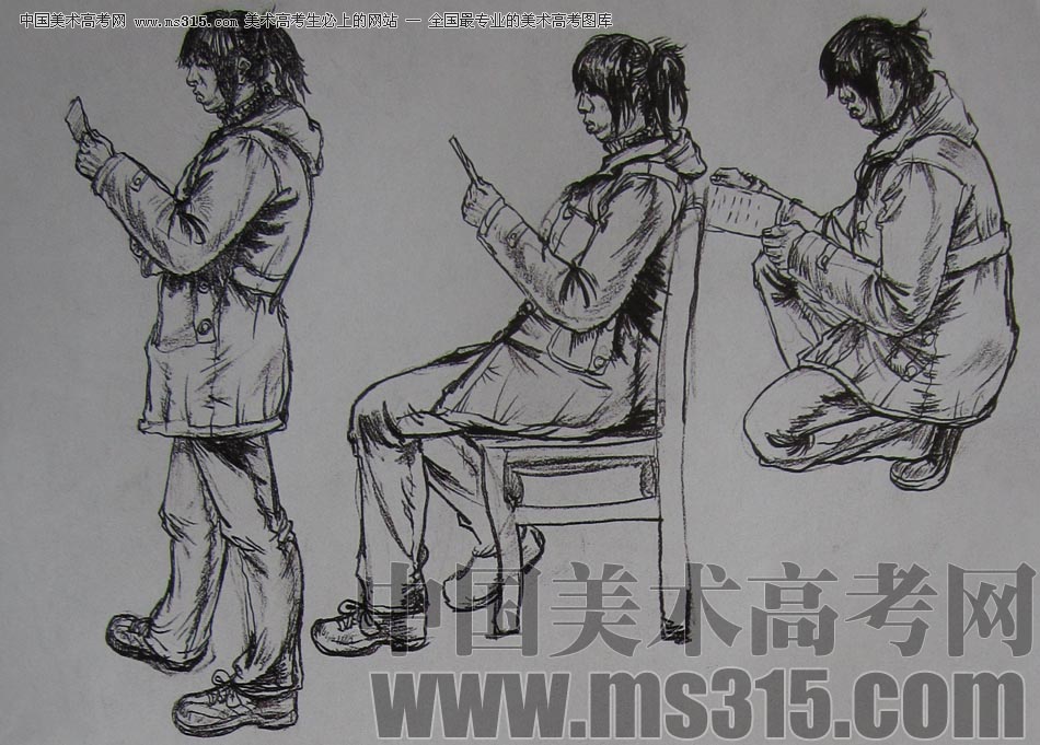 2010-2011年天津美术学院速写优秀试卷97（艺术设计、工业设计、动画）