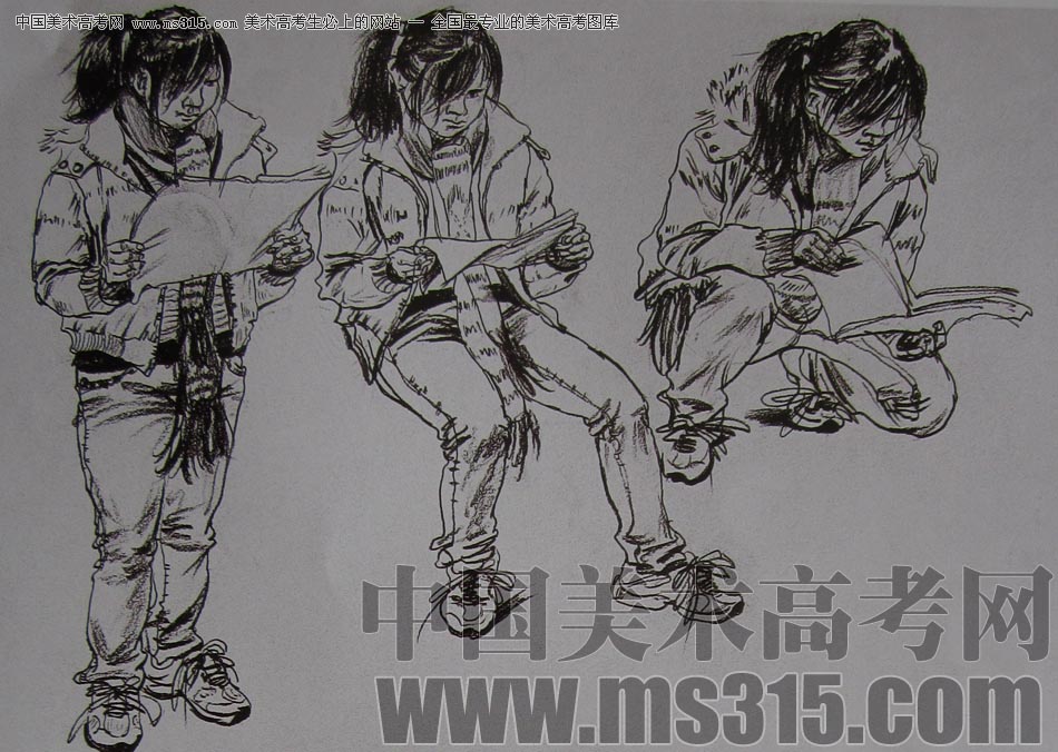 2010-2011年天津美术学院速写优秀试卷104（艺术设计、工业设计、动画）