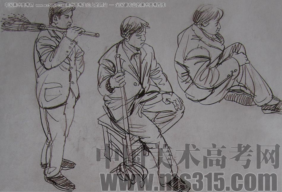2010-2011年天津美术学院速写优秀试卷109（艺术设计、工业设计、动画）