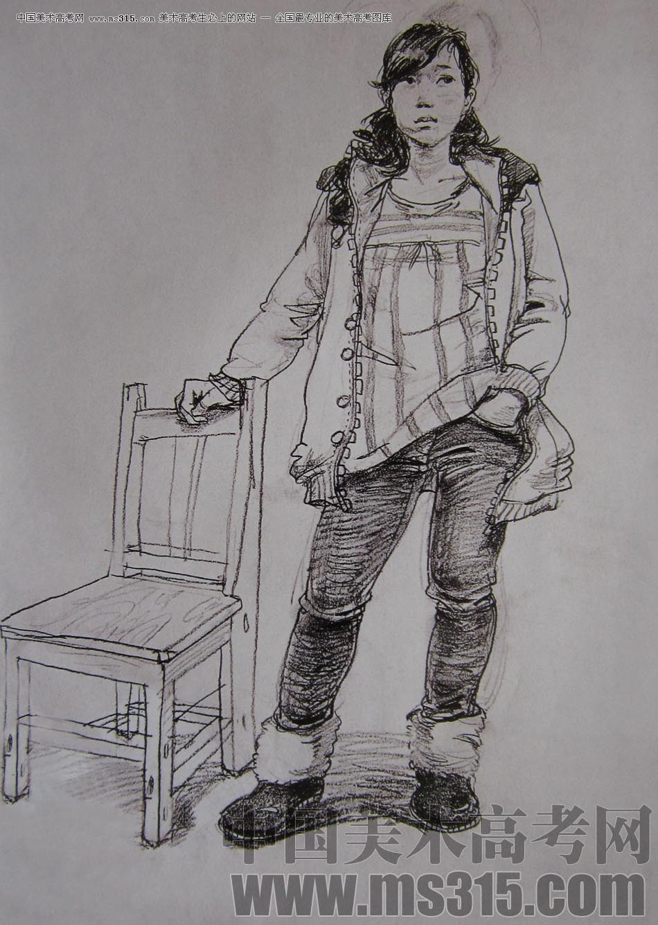 2010-2011年天津美术学院速写优秀试卷54（绘画、雕塑）