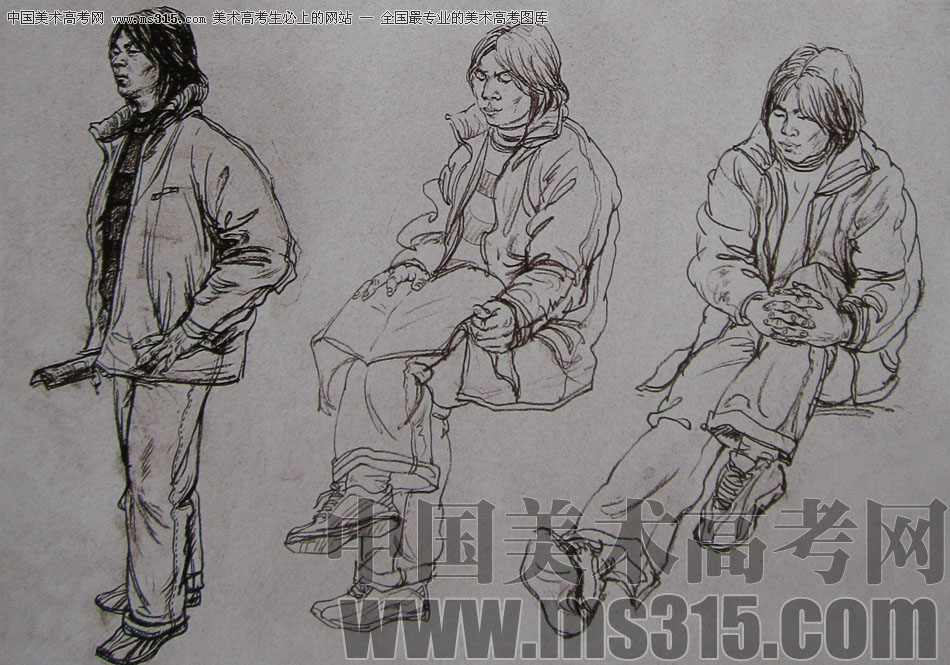 2010-2011年天津美术学院速写优秀试卷113（艺术设计、工业设计、动画）