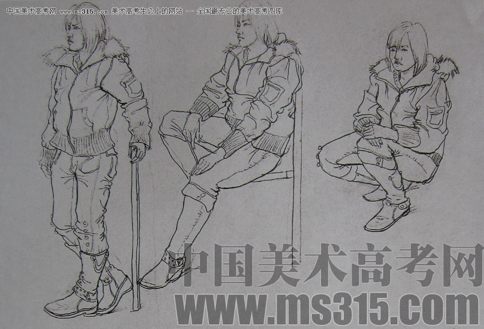 2010-2011年天津美术学院速写优秀试卷121（艺术设计、工业设计、动画）