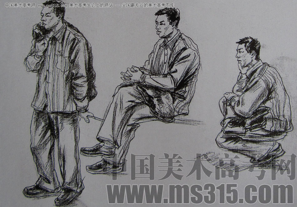2010-2011年天津美术学院速写优秀试卷122（艺术设计、工业设计、动画）