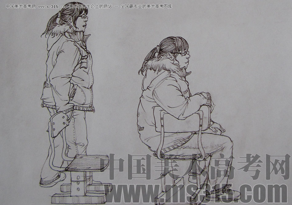 2010-2011年天津美术学院速写优秀试卷125（艺术设计、工业设计、动画）