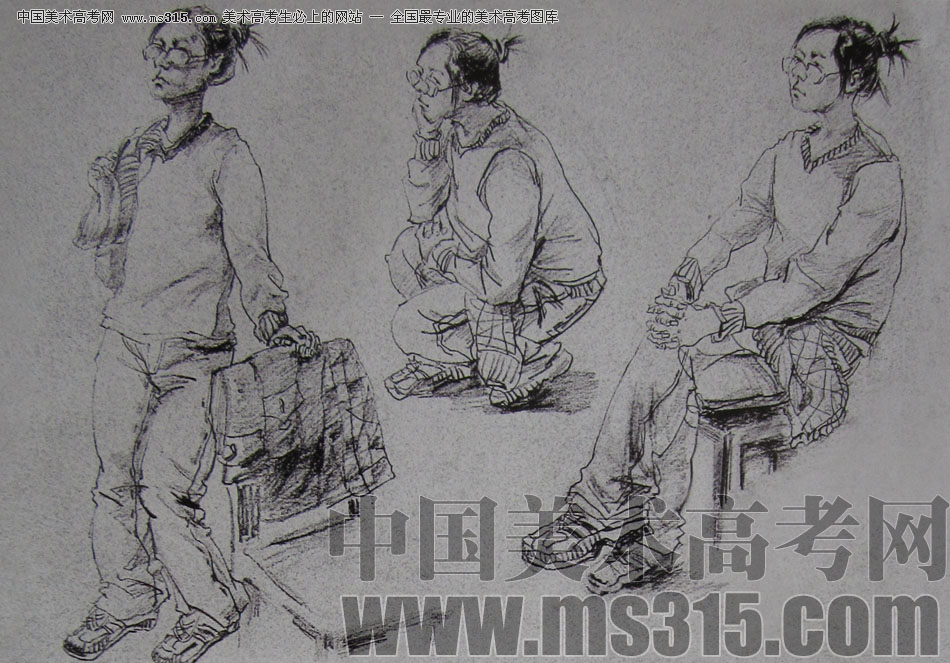2010-2011年天津美术学院速写优秀试卷127（艺术设计、工业设计、动画）