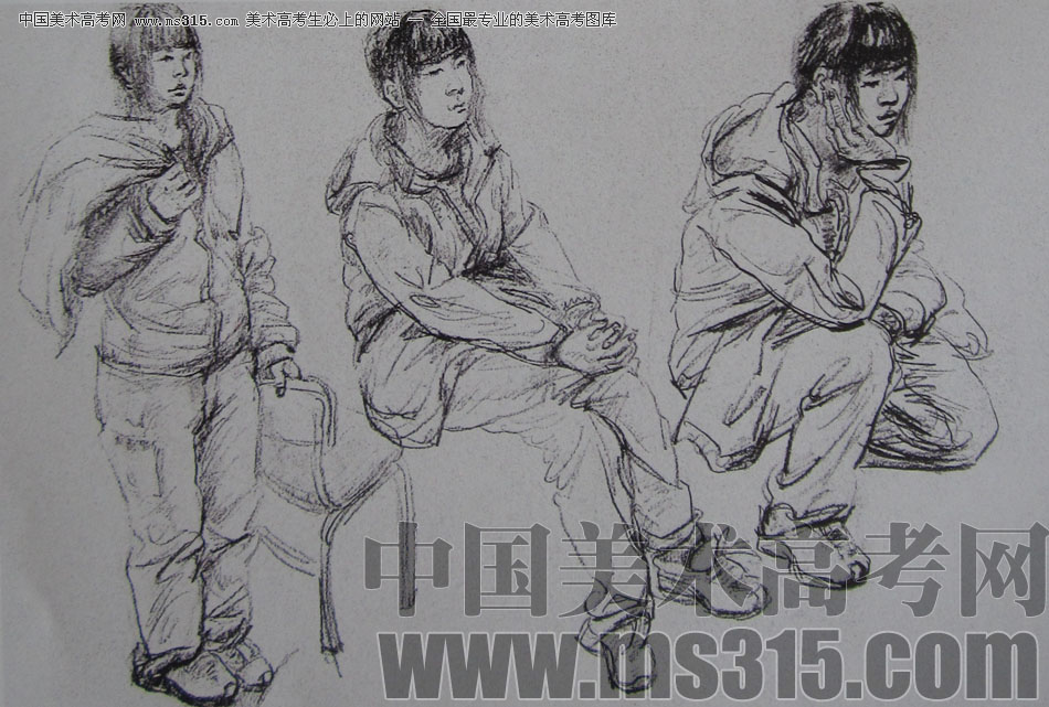 2010-2011年天津美术学院速写优秀试卷128（艺术设计、工业设计、动画）