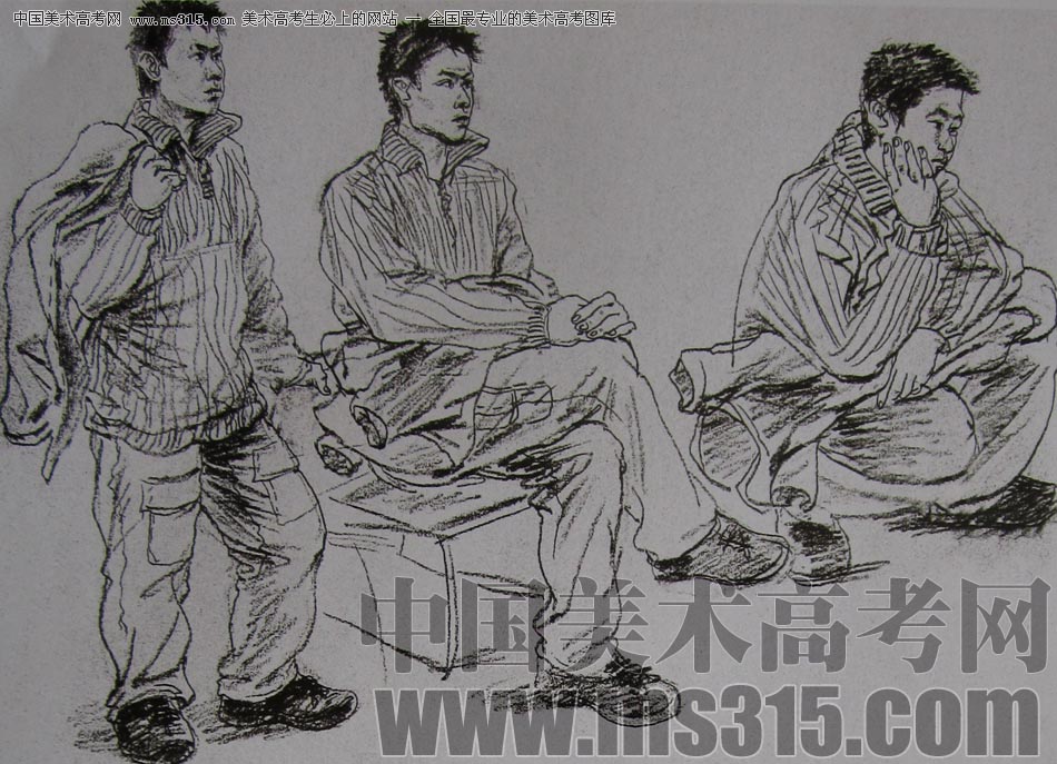 2010-2011年天津美术学院速写优秀试卷129（艺术设计、工业设计、动画）