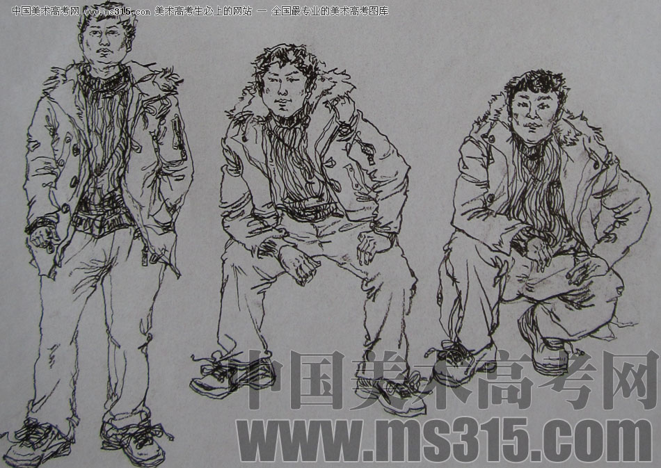 2010-2011年天津美术学院速写优秀试卷131（艺术设计、工业设计、动画）