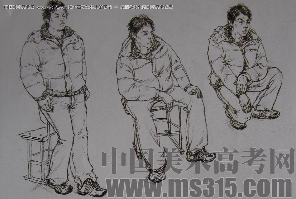 2010-2011年天津美术学院速写优秀试卷132（艺术设计、工业设计、动画）