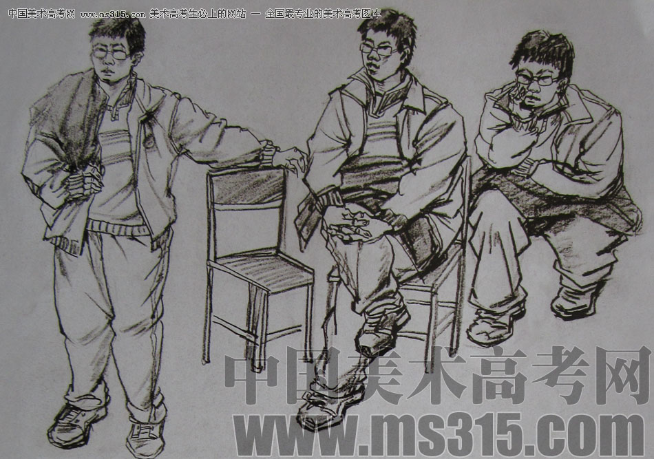 2010-2011年天津美术学院速写优秀试卷133（艺术设计、工业设计、动画）
