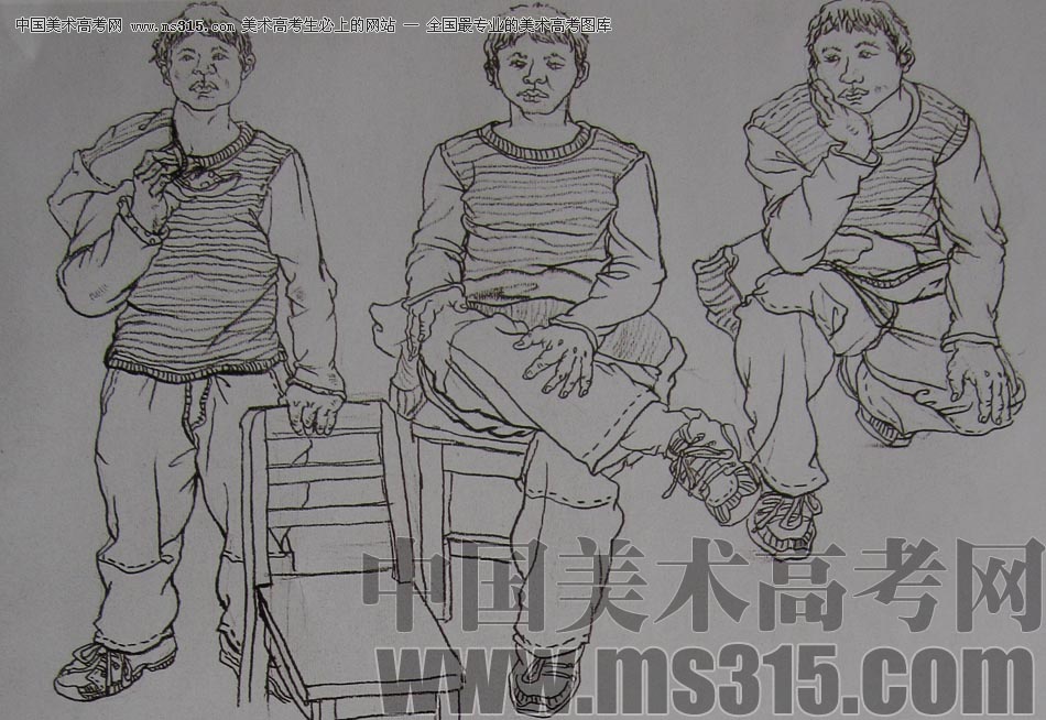 2010-2011年天津美术学院速写优秀试卷135（艺术设计、工业设计、动画）