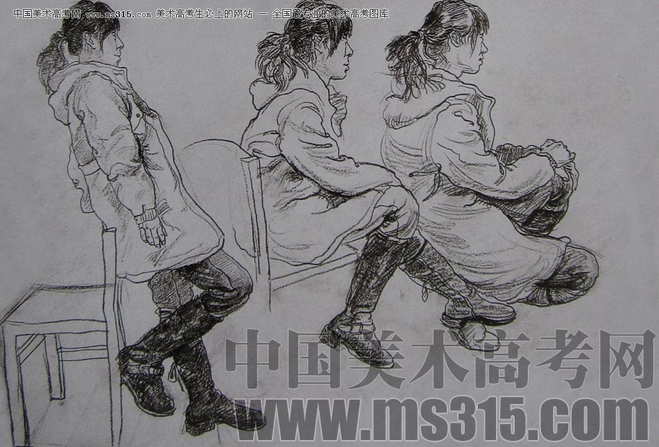 2010-2011年天津美术学院速写优秀试卷56（绘画、雕塑）