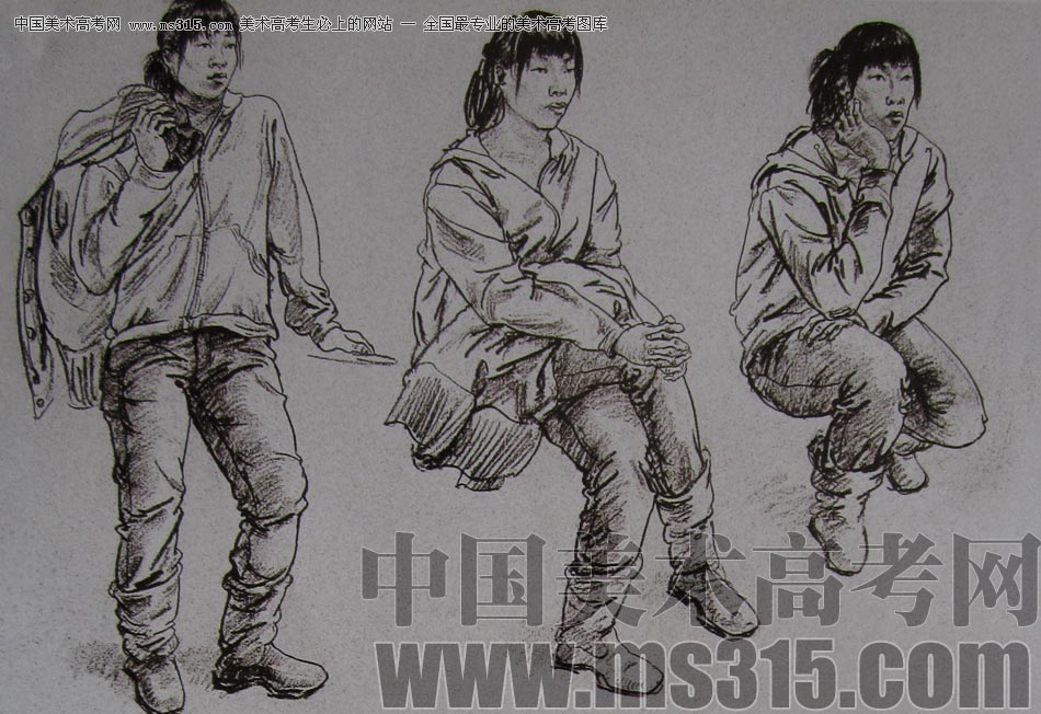 2010-2011年天津美术学院速写优秀试卷138（艺术设计、工业设计、动画）