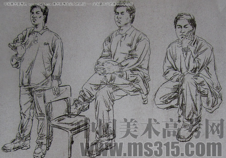 2010-2011年天津美术学院速写优秀试卷139（艺术设计、工业设计、动画）