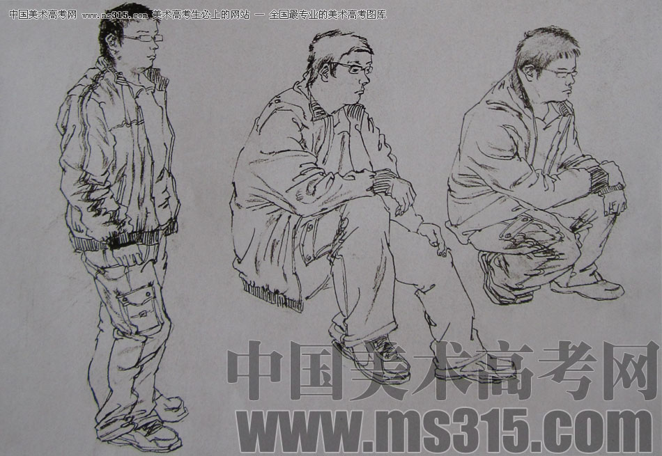 2010-2011年天津美术学院速写优秀试卷140（艺术设计、工业设计、动画）
