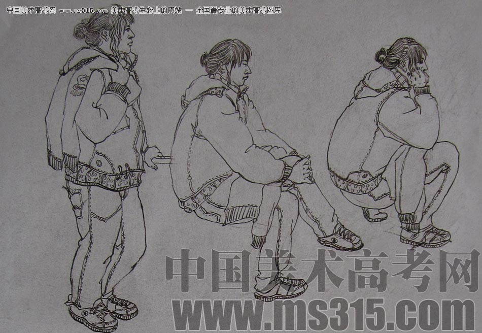 2010-2011年天津美术学院速写优秀试卷141（艺术设计、工业设计、动画）