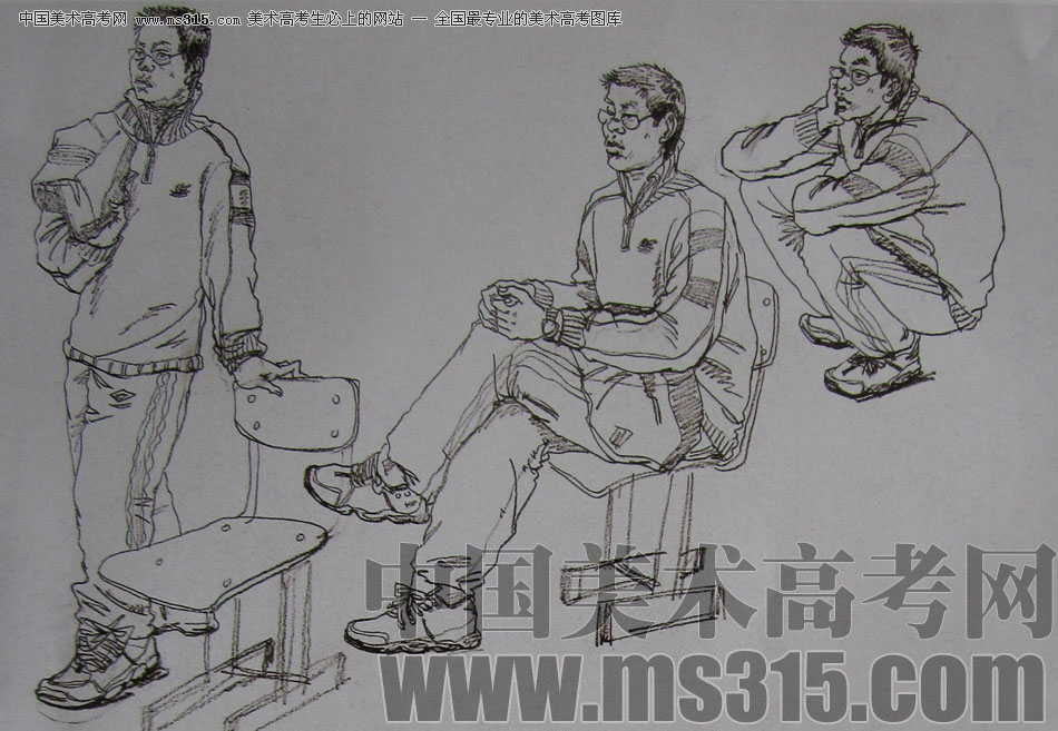 2010-2011年天津美术学院速写优秀试卷142（艺术设计、工业设计、动画）