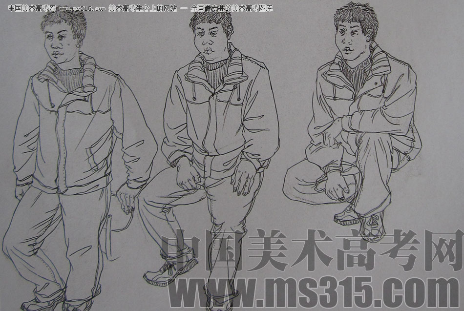 2010-2011年天津美术学院速写优秀试卷143（艺术设计、工业设计、动画）