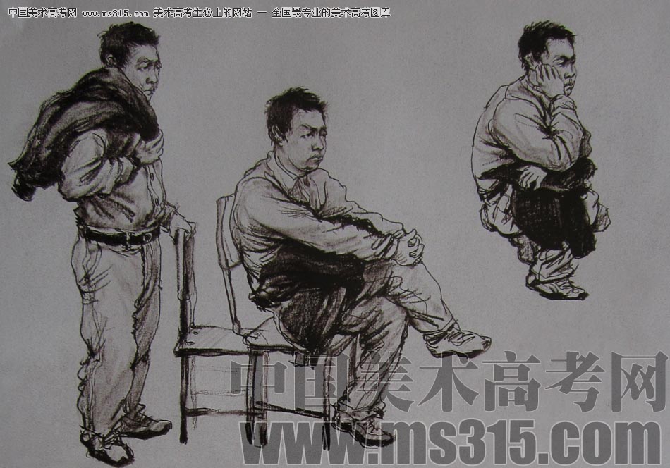 2010-2011年天津美术学院速写优秀试卷144（艺术设计、工业设计、动画）
