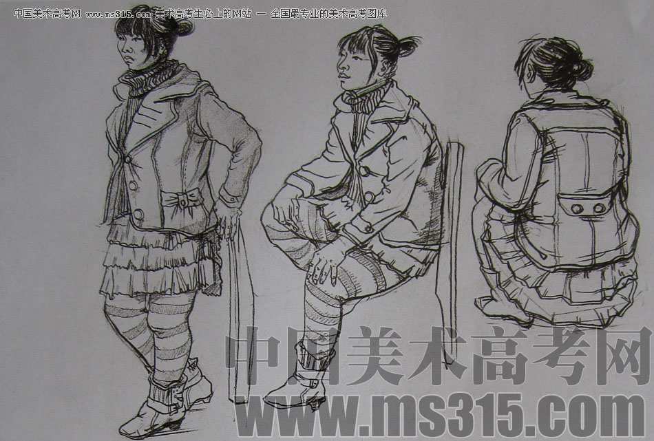 2010-2011年天津美术学院速写优秀试卷145（艺术设计、工业设计、动画）