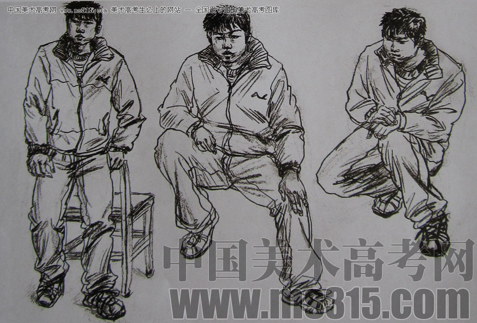2010-2011年天津美术学院速写优秀试卷146（艺术设计、工业设计、动画）