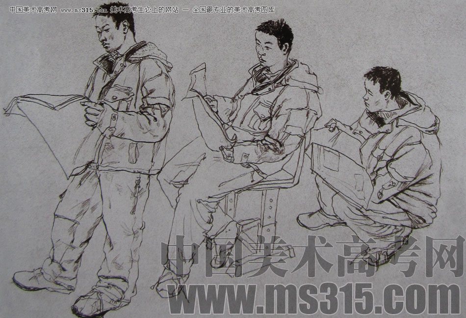 2010-2011年天津美术学院速写优秀试卷149（艺术设计、工业设计、动画）