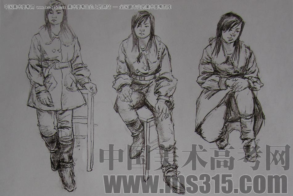 2010-2011年天津美术学院速写优秀试卷150（艺术设计、工业设计、动画）