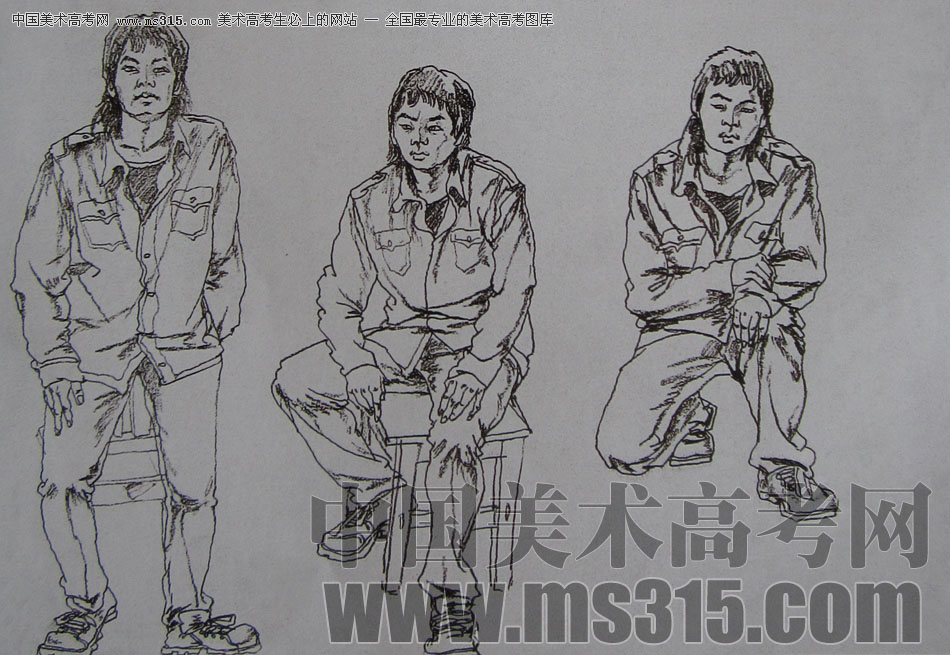2010-2011年天津美术学院速写优秀试卷152（艺术设计、工业设计、动画）