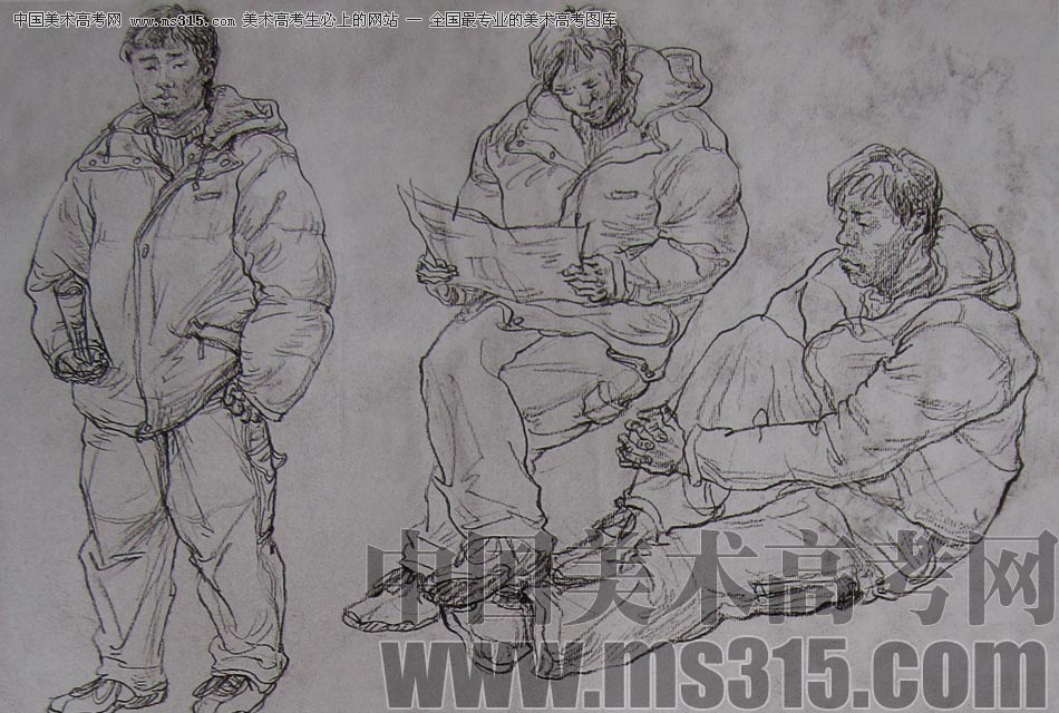2010-2011年天津美术学院速写优秀试卷61（绘画、雕塑）