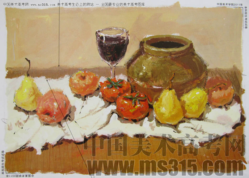 中国美术学院2011年造型、图媒类色彩优秀试卷5