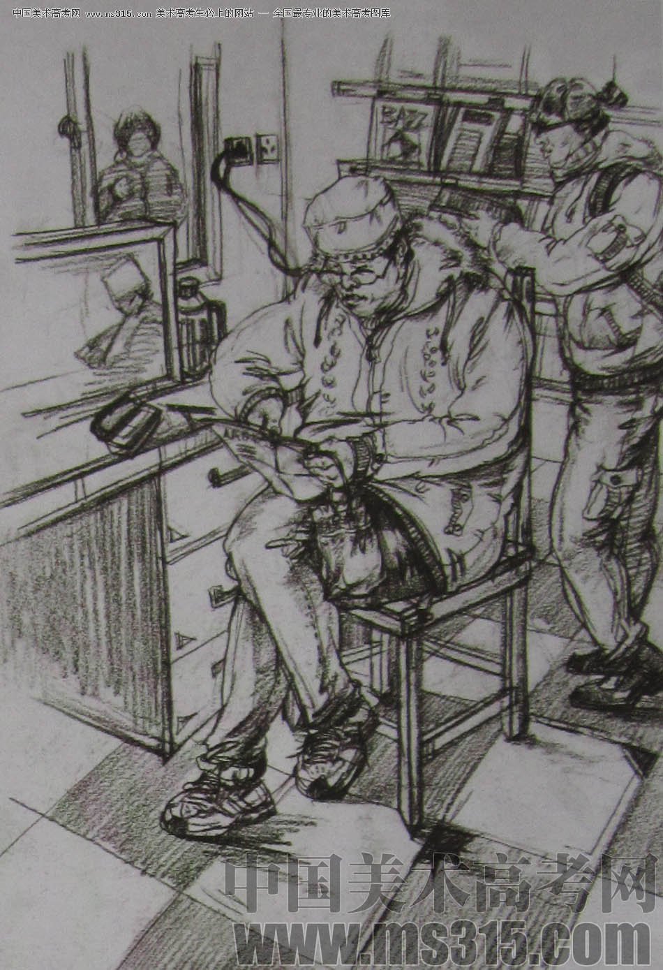 2011年清华大学美术学院速写高分试卷13（设计）