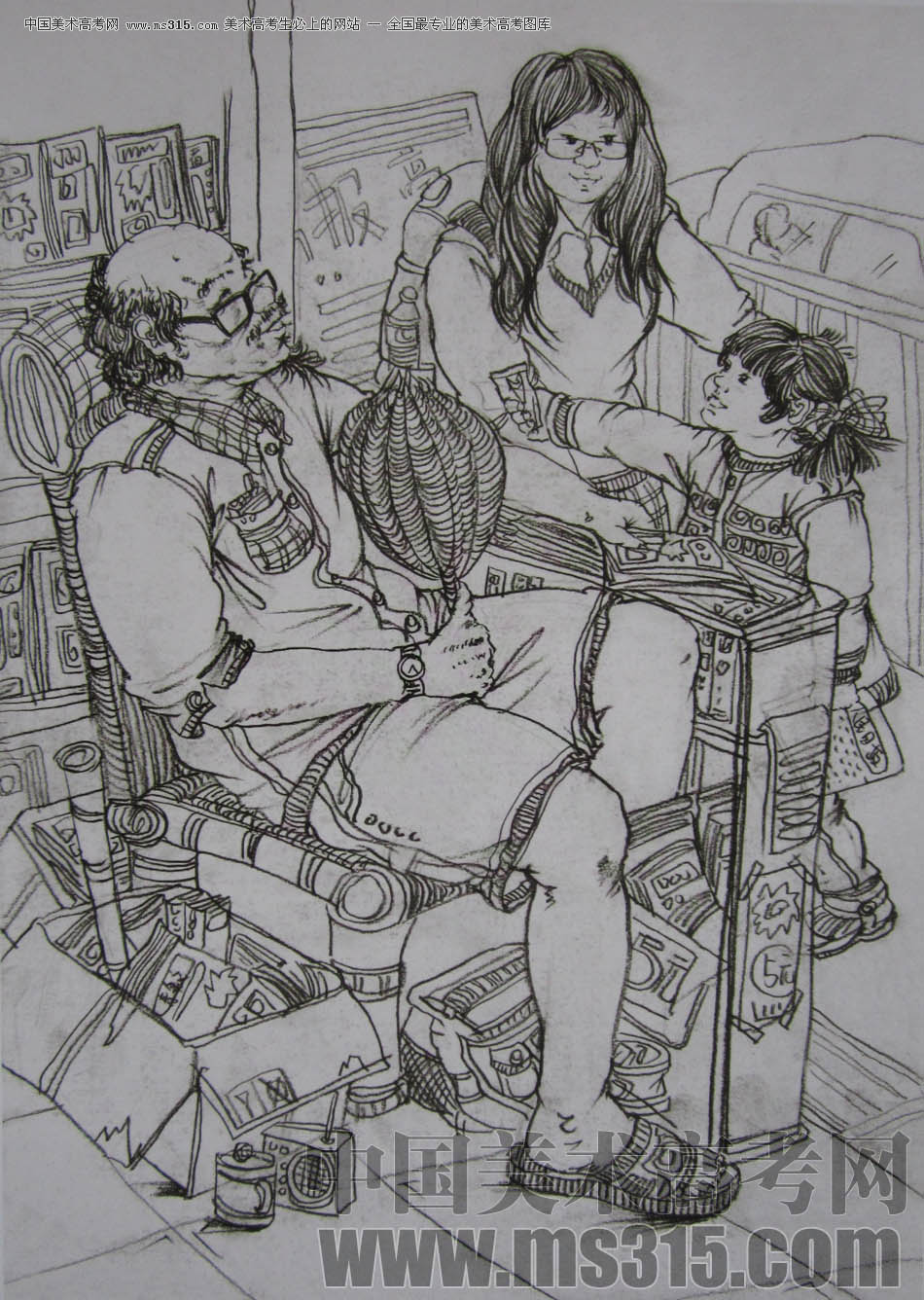 2011年清华大学美术学院速写高分试卷27（设计）