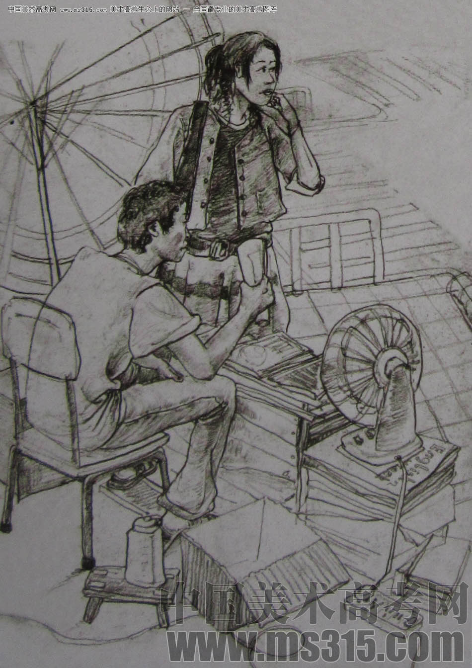 2011年清华大学美术学院速写高分试卷34（设计）